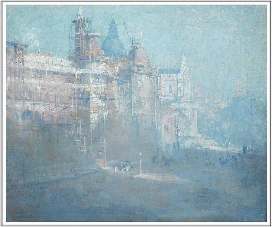 Arthur Ernest Streeton  1867-1943  South Kensington Museum under Construction - 1898. Painting by Celestial Images