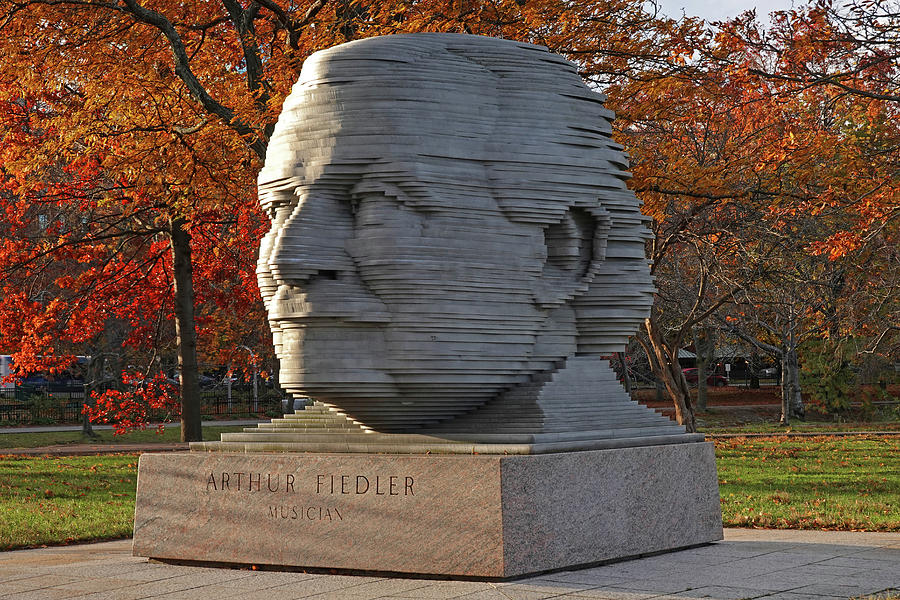 Arthur Fiedler Statue Charles River Boston MA in the Autumn Photograph by Toby McGuire