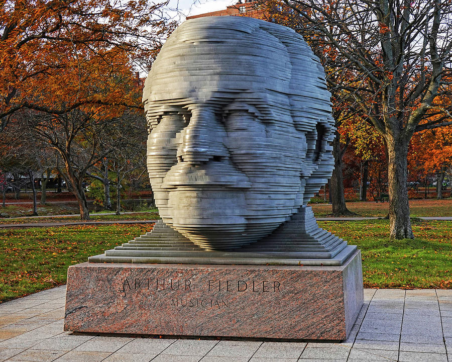 Arthur Fiedler Statue Charles River Boston MA in the Fall Photograph by Toby McGuire