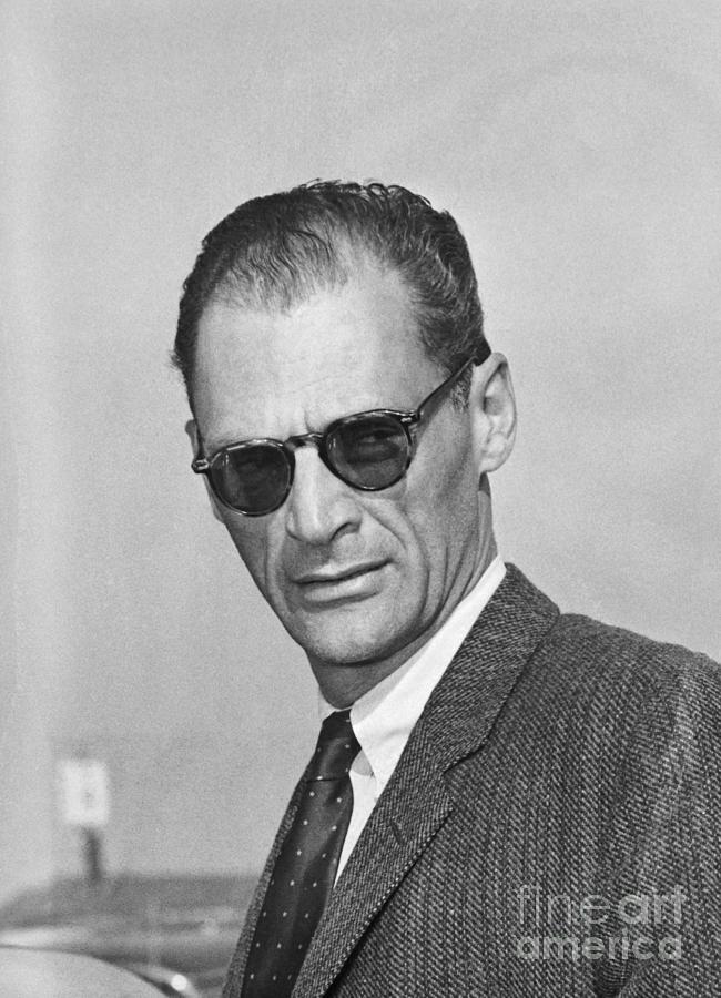 Arthur Miller Wearing Sunglasses Photograph by Bettmann
