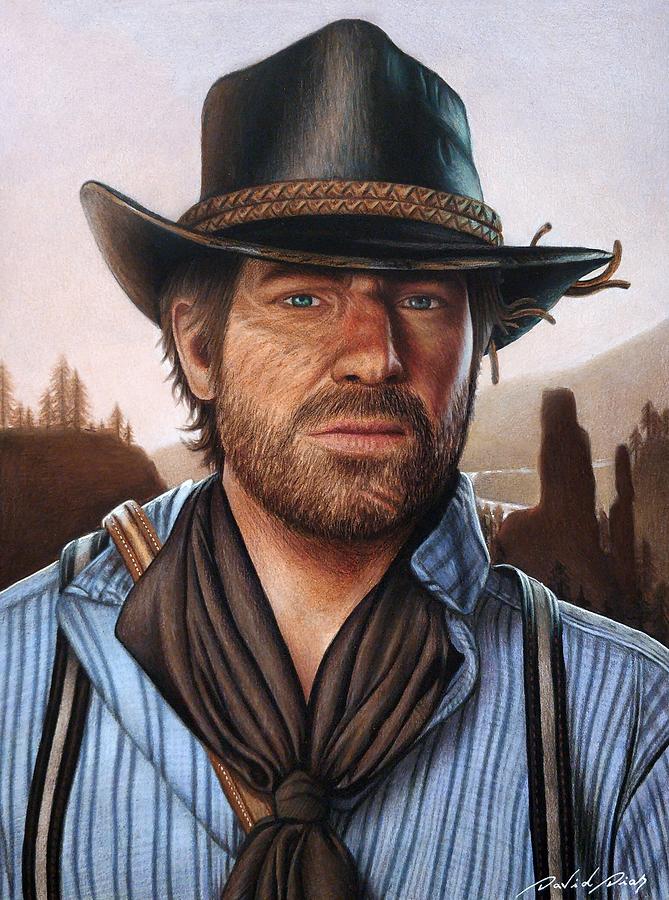 Arthur Red Dead Redemption Drawing by David Dias