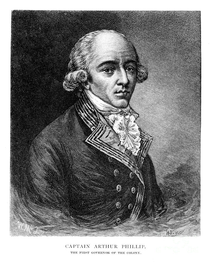Arthur Phillip, British Admiral Drawing by Print Collector