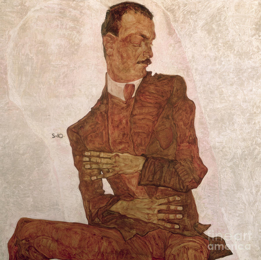 Egon Schiele Painting - Arthur Roessler, 1910 by Egon Schiele