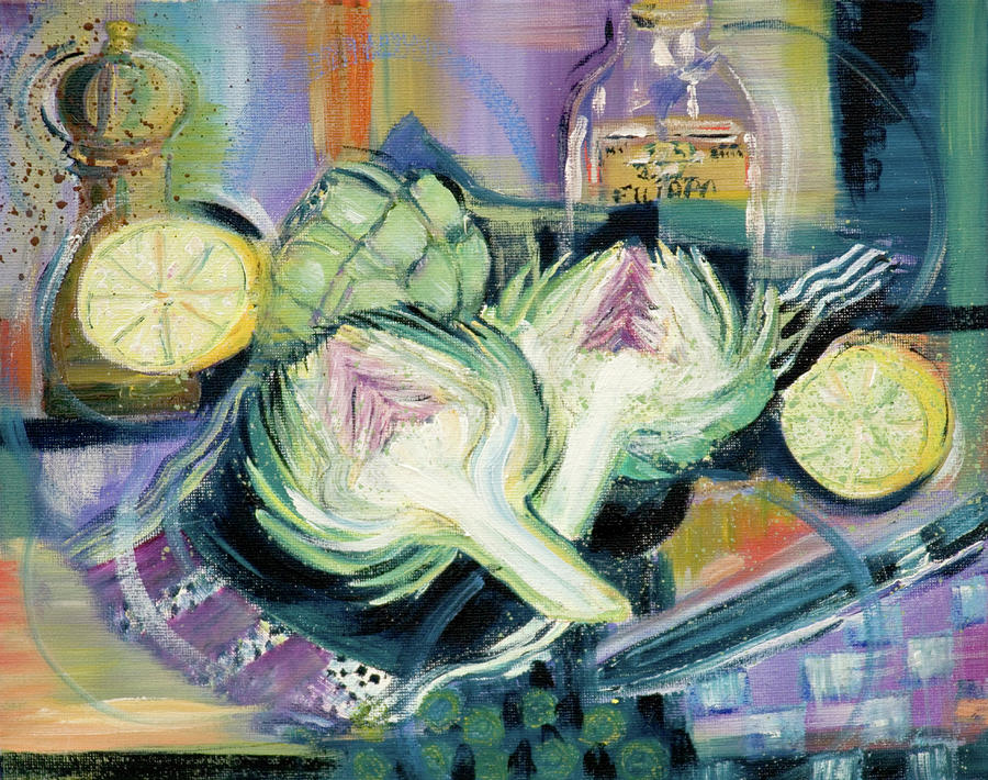 Artichoke Still Life Painting by Seeables Visual Arts