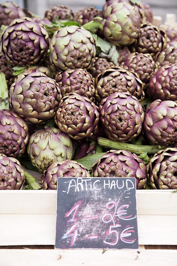 Artichoke Photograph - Artichokes At The Market With Price Label by Timmann, Claudia