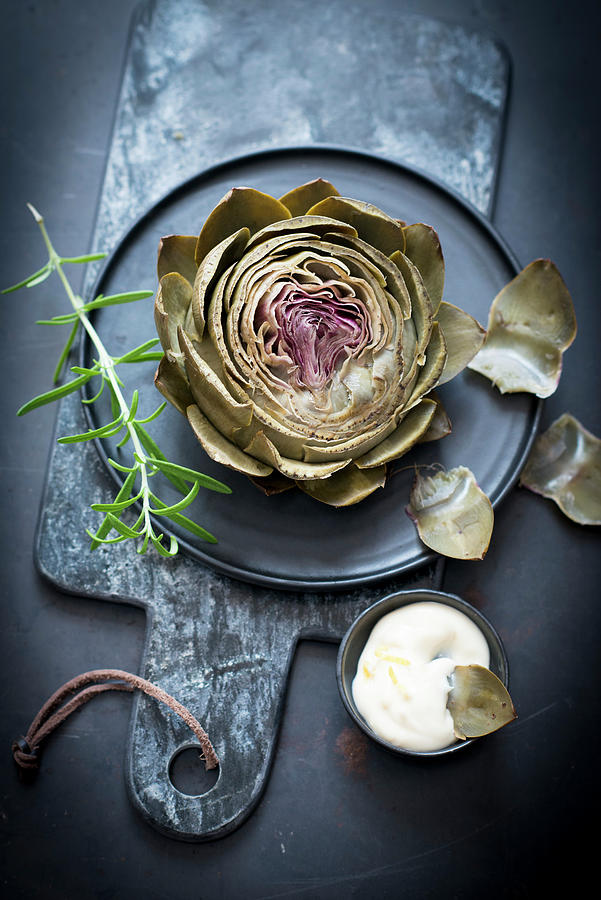 Artichokes With A Dip Photograph by Manuela Rther