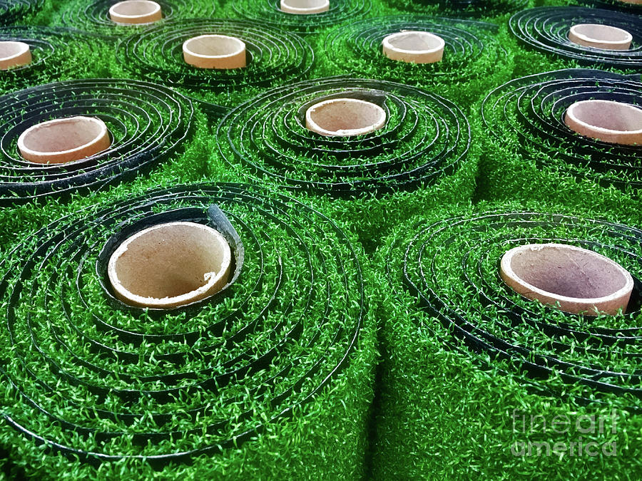 Golf Photograph - Artifical grass rolls by Tom Gowanlock