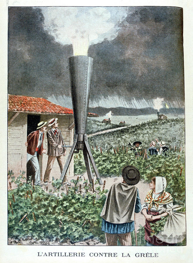 Artillery Against The Hailstorm, 1901 Drawing by Print Collector