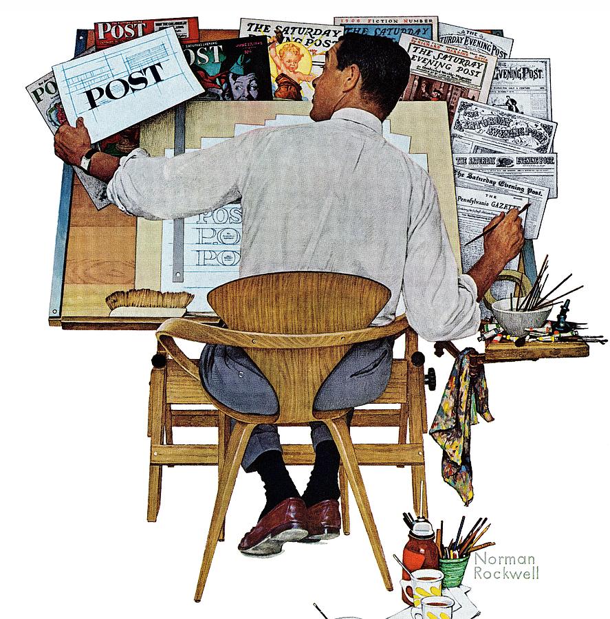 artist At Work Painting by Norman Rockwell