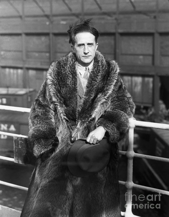 Artist Marcel Duchamp Wearing Fur Coat Photograph by Bettmann