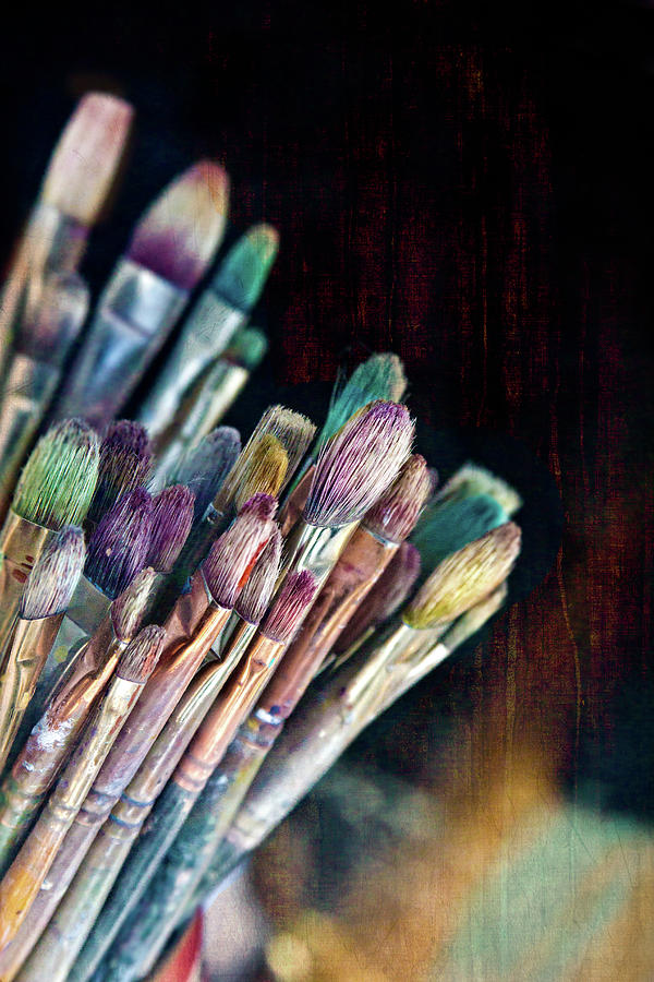 Still Life Photograph - Artist Paint Brushes by Melinda Moore
