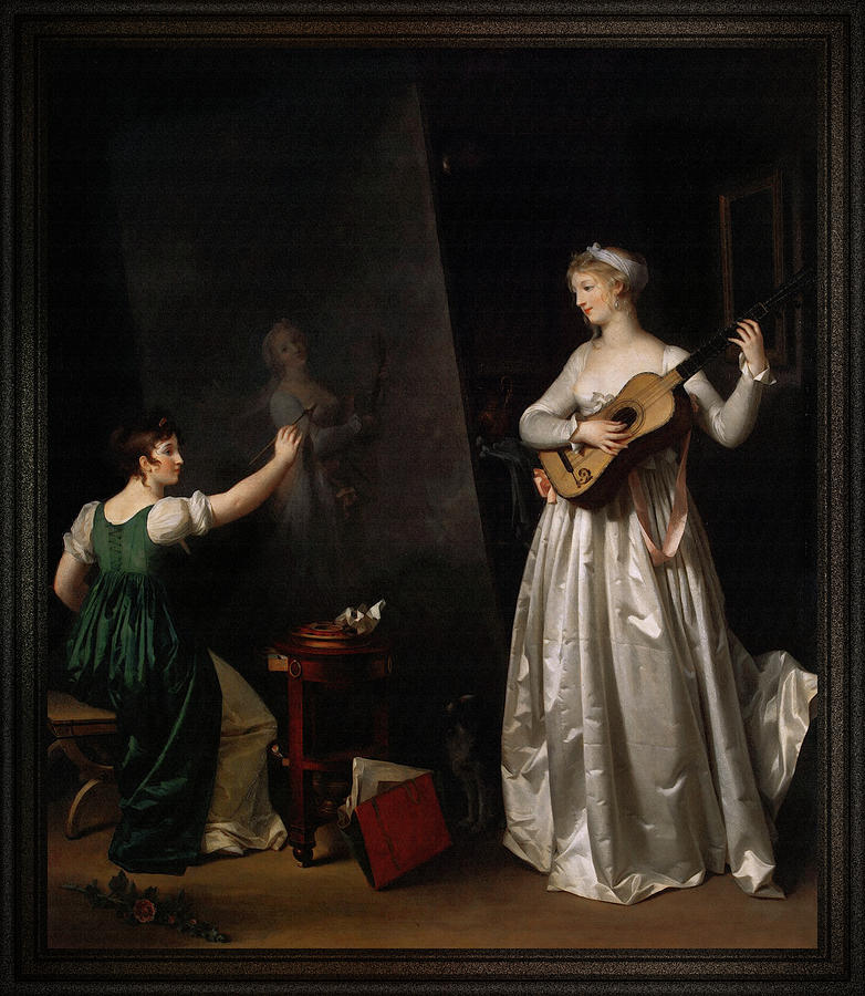 Artist Painting a Portrait of a Musician by Marguerite Gerard Painting by Rolando Burbon