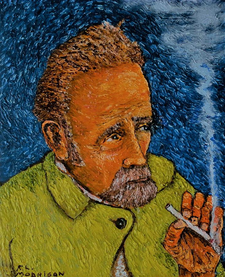 Artist with cigarette Painting by Frank Morrison