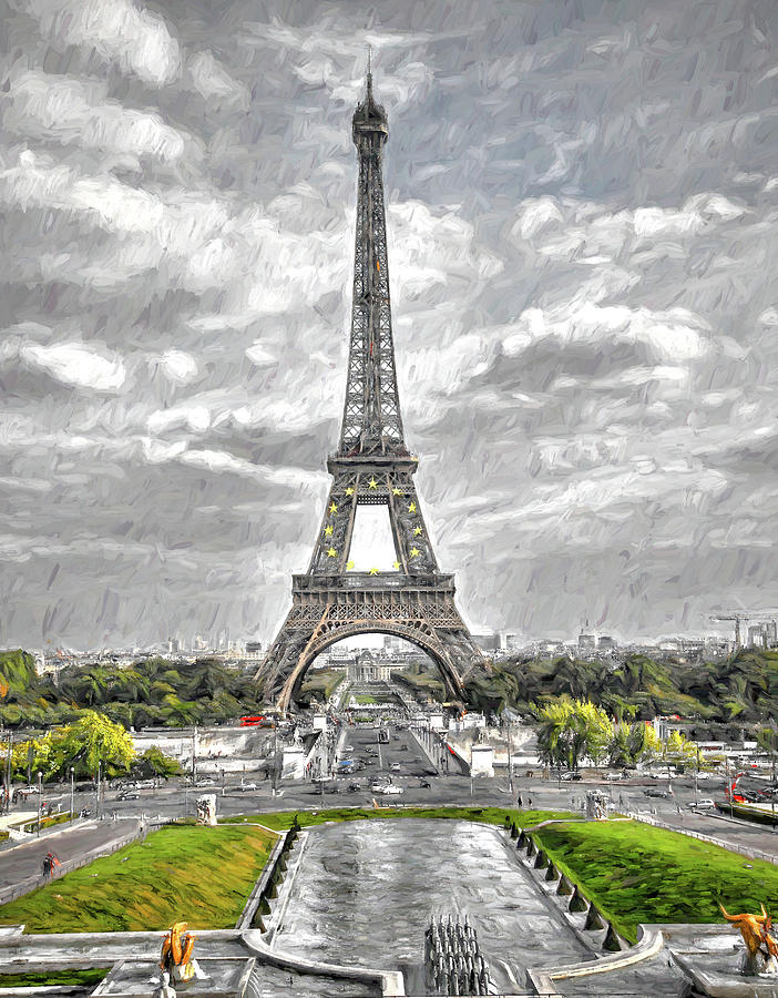 Artistic Eiffel Tower  Digital Art by Chuck Kuhn