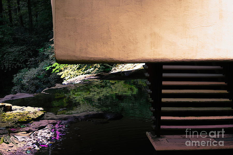 Artistic Fallingwater Architecture Frank Lloyd Wright  Photograph by Chuck Kuhn