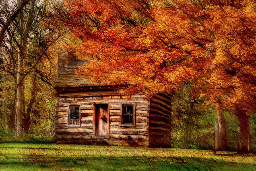 Artistic Log Cabin-Fall Photograph by Don Johnson