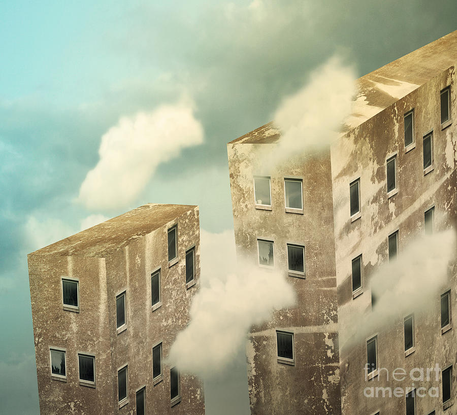 Collage Photograph - Artistic Skyscrapers In The Sky Above by Valentina Photos Collage Photograph - Artistic Skyscrapers In The Sky Above by Valentina Photos