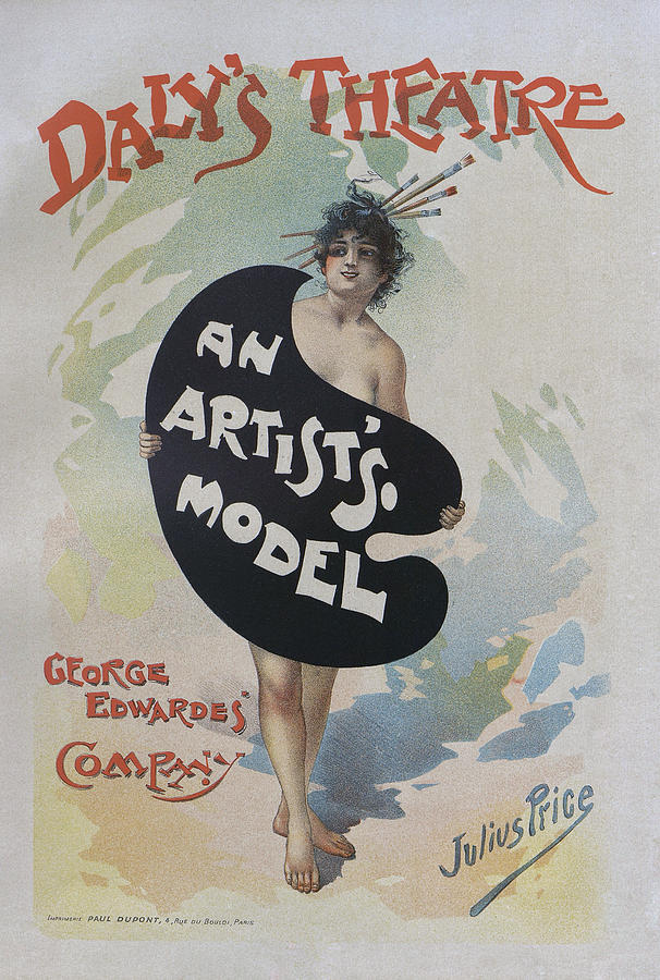 Artists model, 1896 french poster Painting by Vincent Monozlay