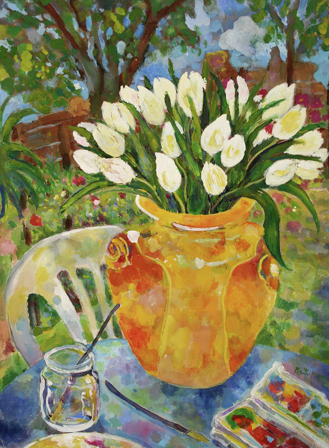Artists Tulips Painting by Lorraine Platt