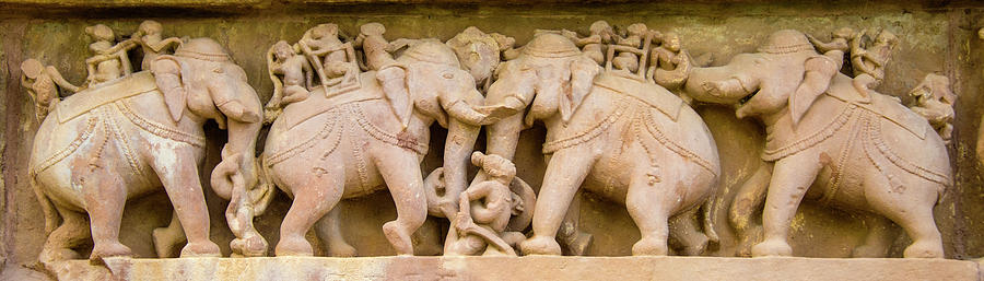 Arts On Wall, Khajuraho Temples, India Photograph by Panoramic Images