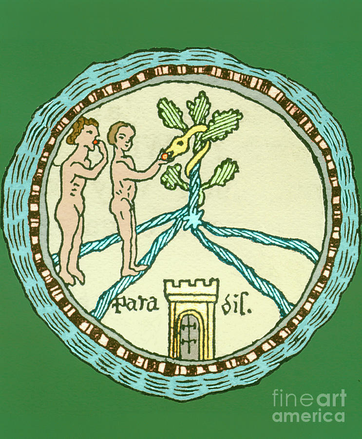 Artwork Of Adam And Eve In The Garden Of Eden Photograph by Sheila Terry/science Photo Library