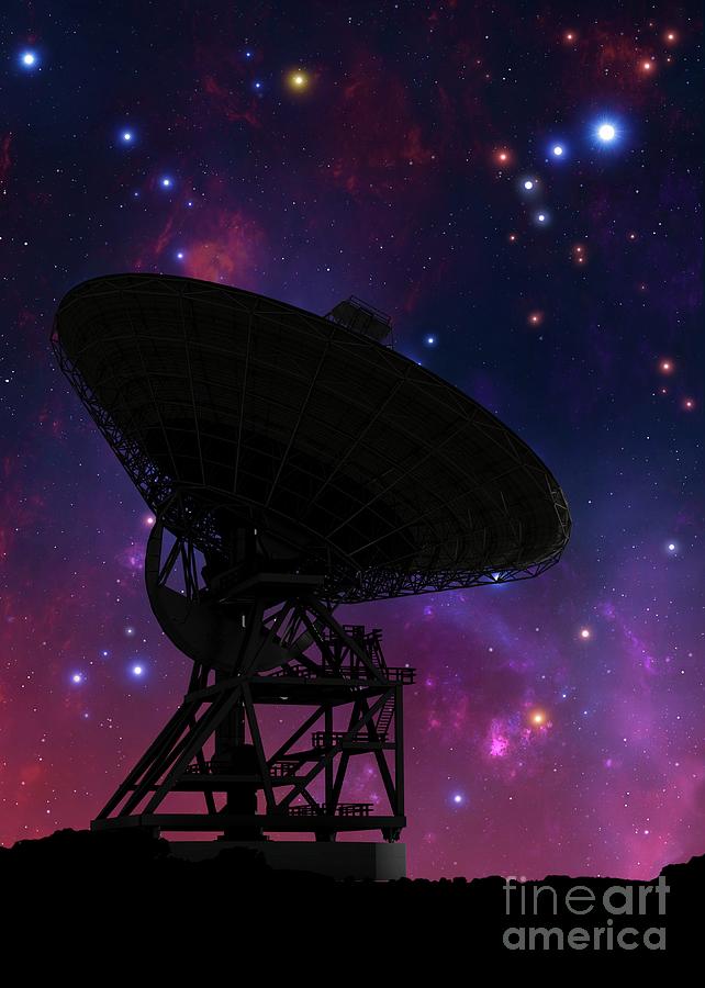 Artwork Of Radio Telescope Photograph by Mark Garlick/science Photo Library