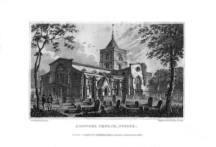 Arundel Church, West Sussex Drawing by Print Collector