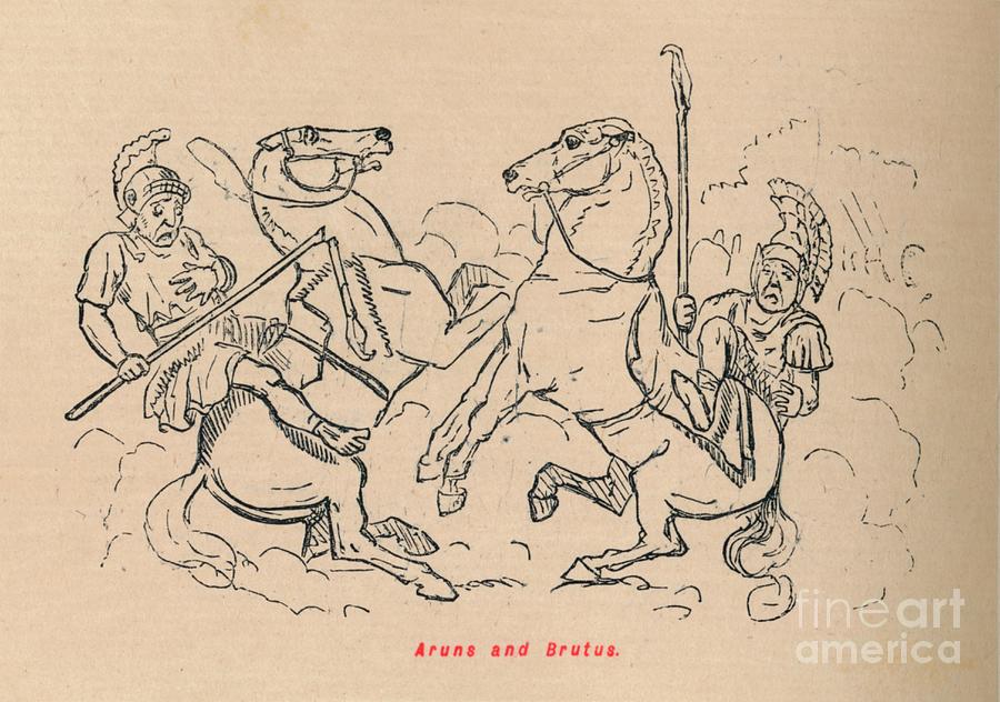 Aruns And Brutus Drawing by Print Collector