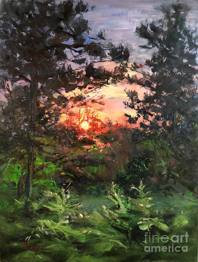 Sunset Painting - As the Sun Sets Bittersweet by Lori Pittenger