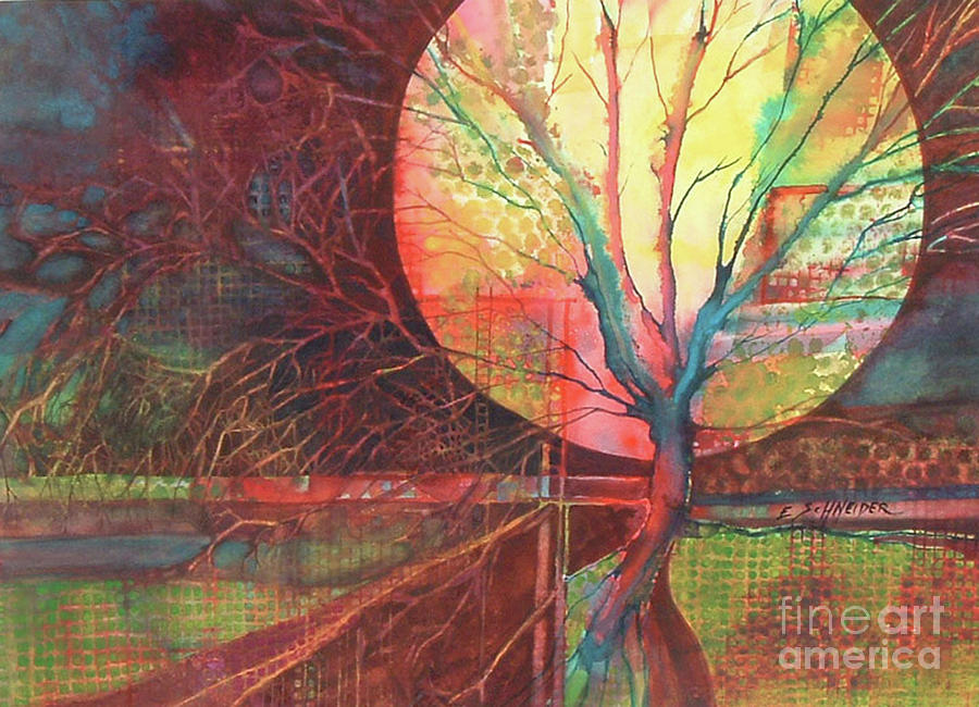 Ascending the Tree of Enlightenment Painting by Edie Schneider