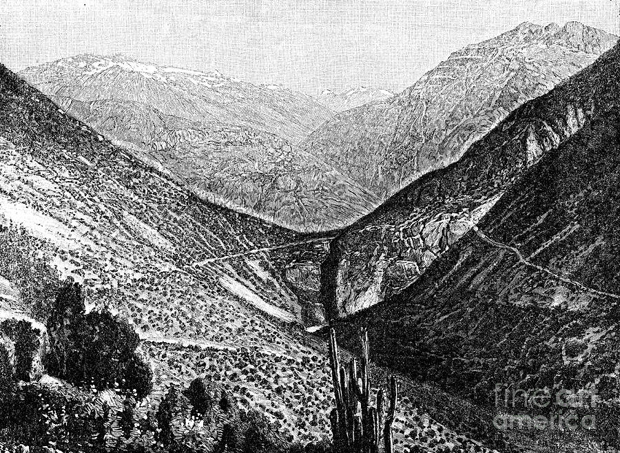 Ascent Of The Cumbre, Chile, 1895 Drawing by Print Collector