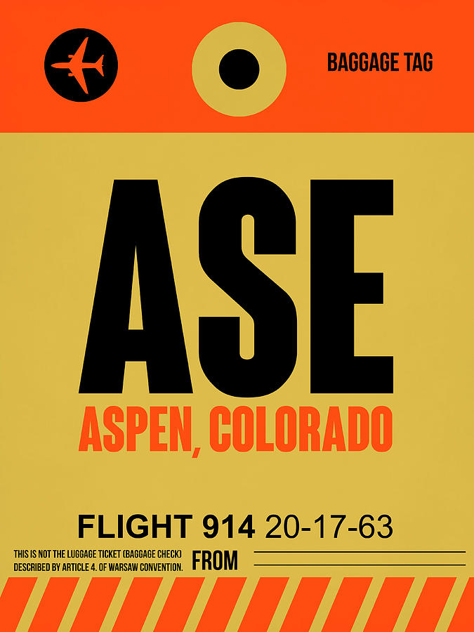 Aspen Digital Art - Ase Aspen Luggage Tag I by Naxart Studio Aspen Digital Art - Ase Aspen Luggage Tag I by Naxart Studio