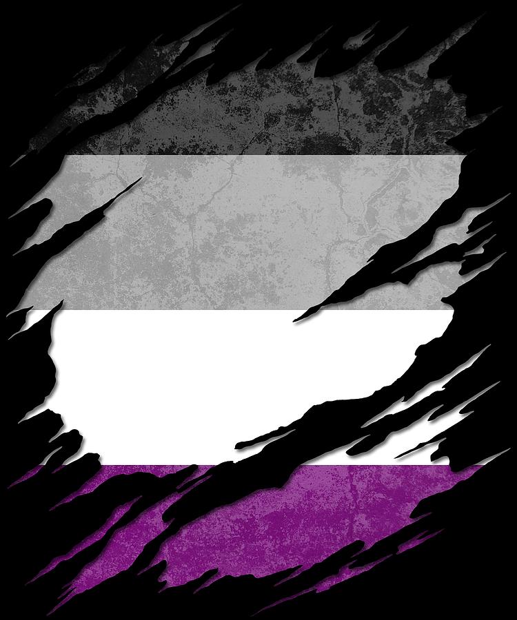 Asexual Pride Flag Ripped Reveal Digital Art By Patrick Hiller 