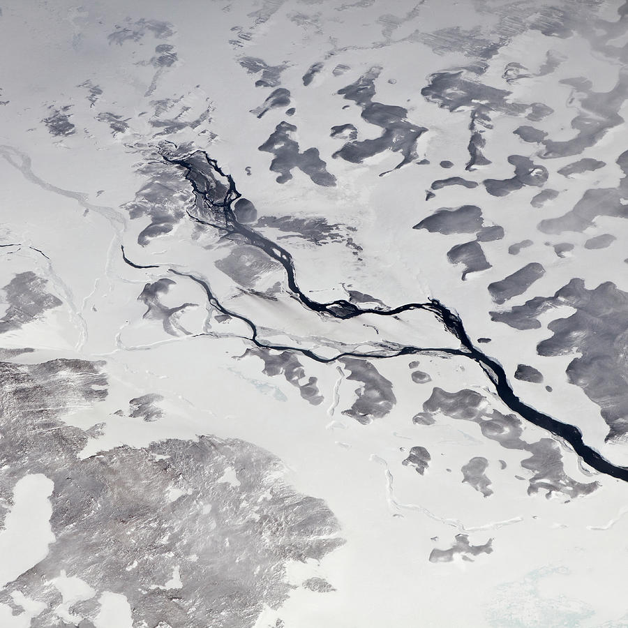 Ash Fall In Snow, Ice And River Beds Photograph by Arctic-images