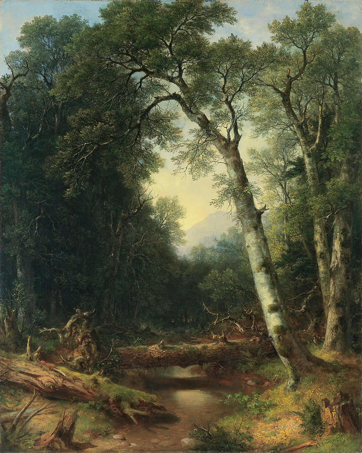 Asher B. Durand -Jefferson Village, 1796-1886-. A Creek in the Woods ...