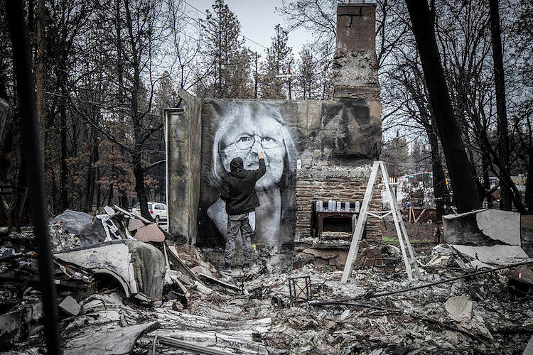 Ashes of the California Fires into Beautiful Mural Art Photograph by Shane Grammer