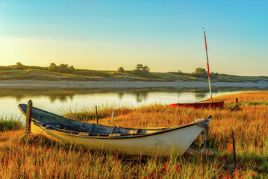 Boats In The Marsh Grass, Ogunquit River Photograph by Jeff Sinon