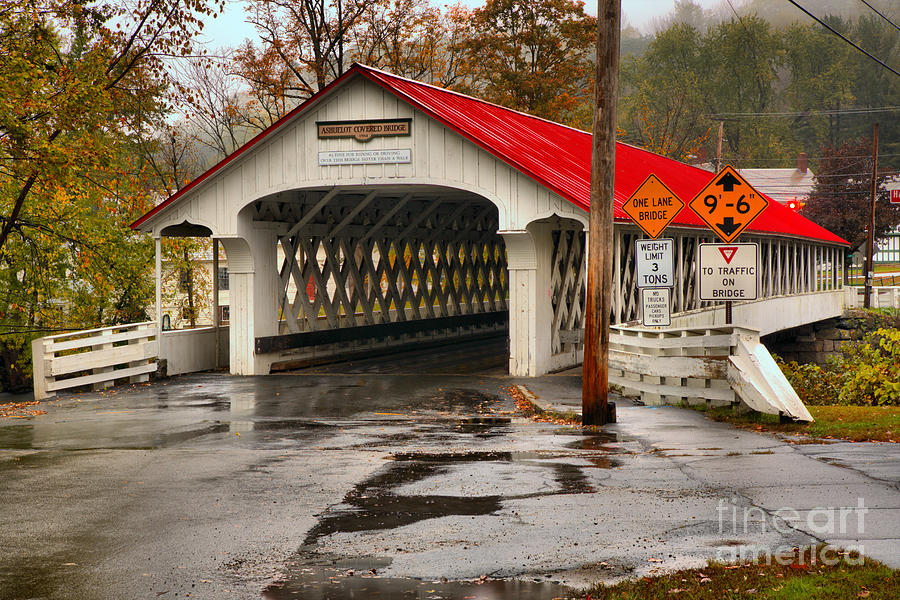 Ashuelot Covered Bridge In The Rain Photograph by Adam Jewell