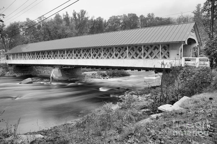 Ashuelot River Crossing Black And White Photograph by Adam Jewell