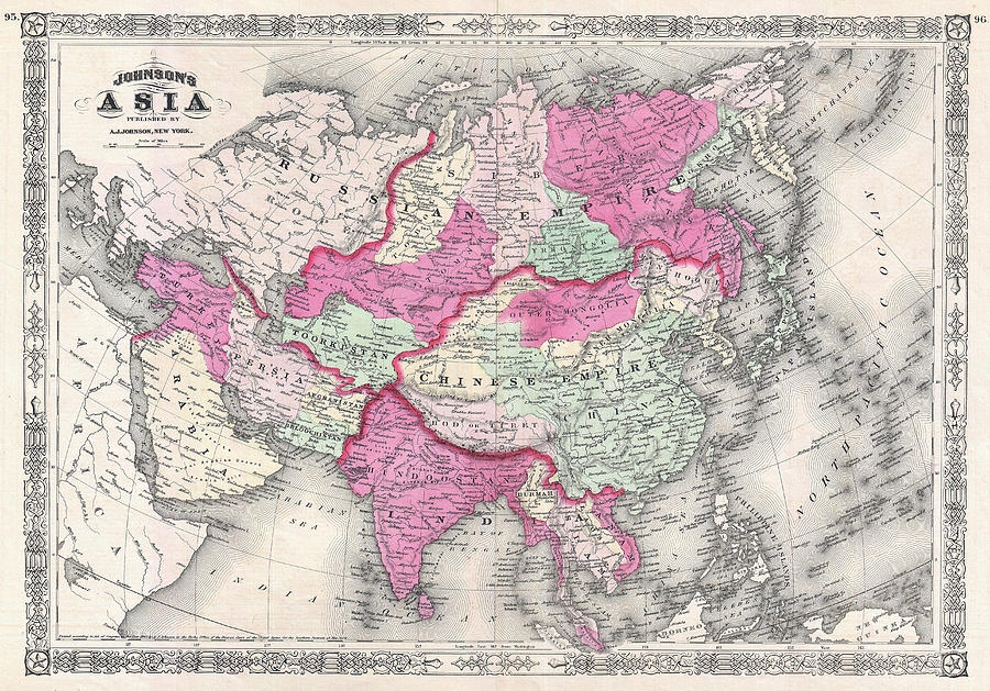 Asia 1867 Johnson Map Stunning Historic Cartography 1st Quality ...