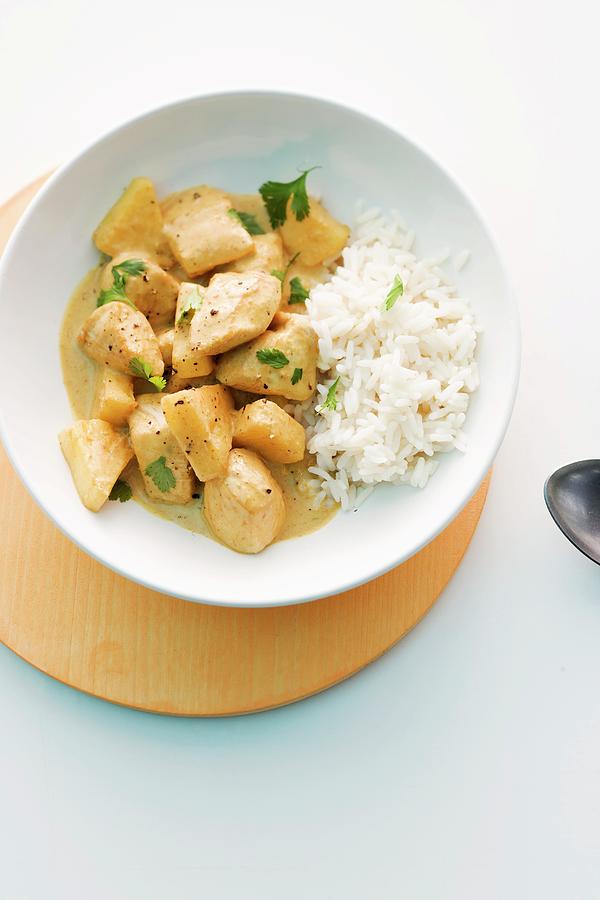 Asian Chicken Curry With Rice Photograph by Michael Wissing