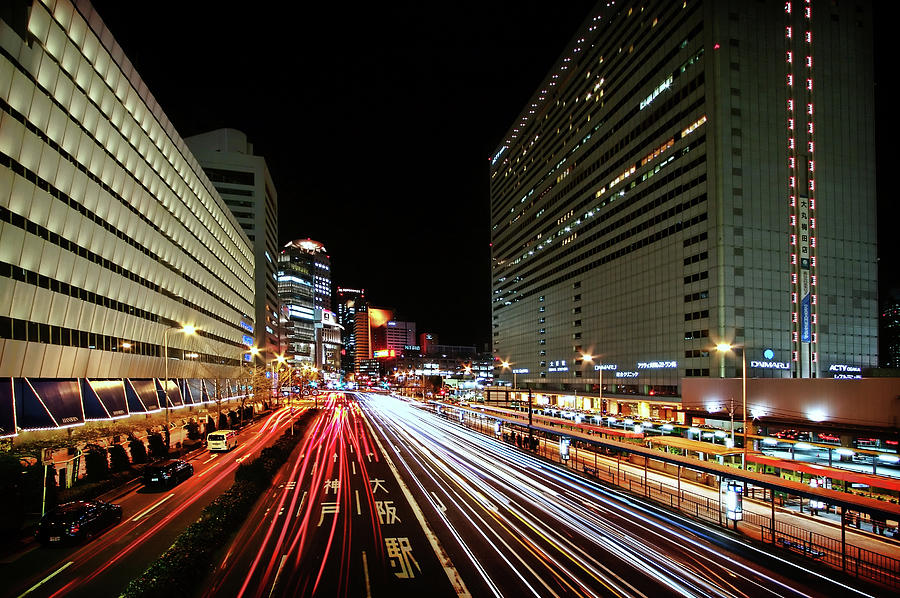 Asian City Light Trails Photograph by Christopher Chan
