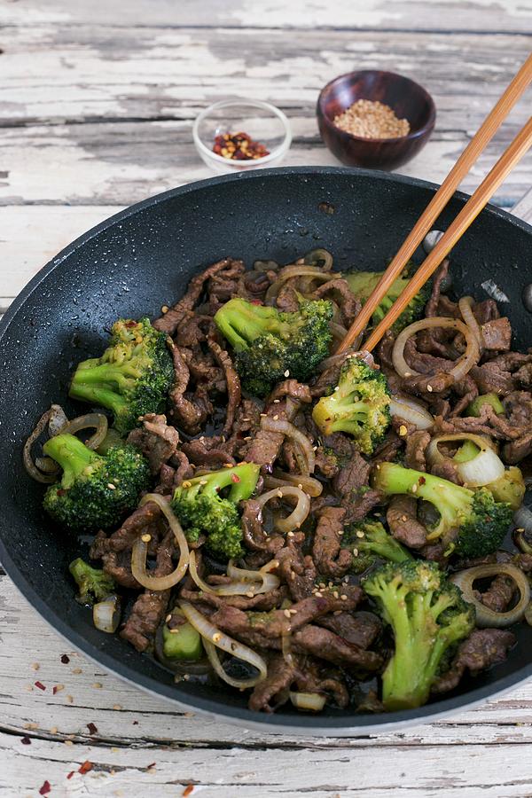Asian Stir Fry With Beef, Broccoli And Onion Photograph by Maricruz Avalos Flores