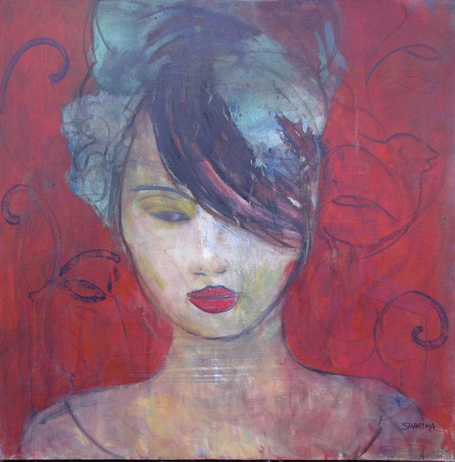 Asian Updo Painting by Sharika Roland - Fine Art America