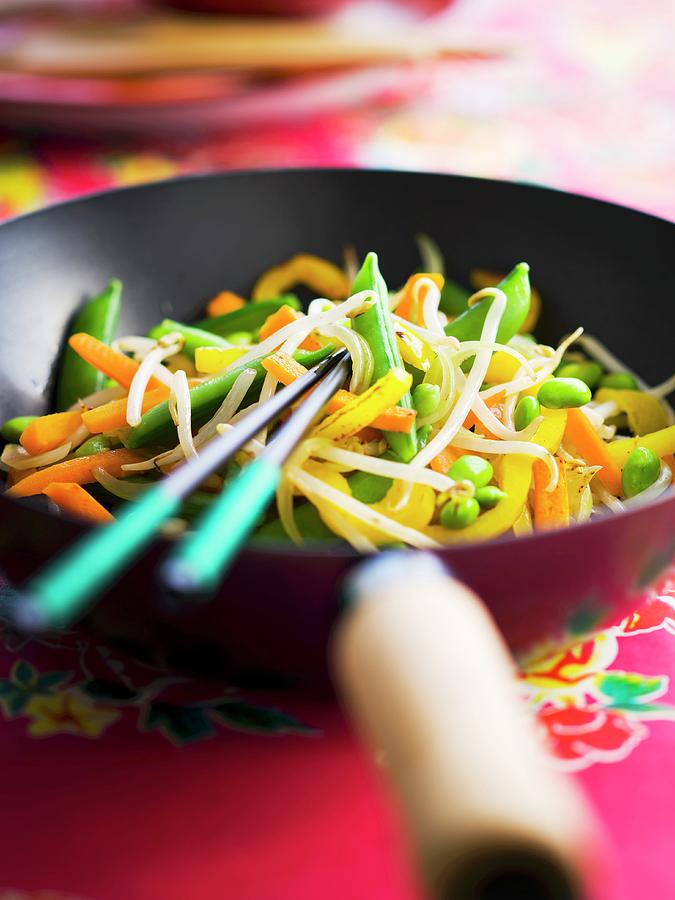 Asian Vegetable Wok Photograph by Roulier-turiot