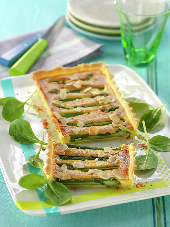 Asparagus And Almond Tart Photograph by Rivire