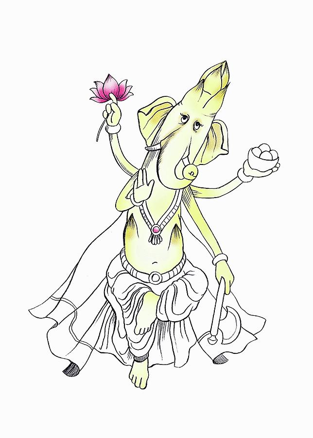 Asparagus As A Ganesha illustration Photograph by Jalag / Sarah Egbert-eiersholt