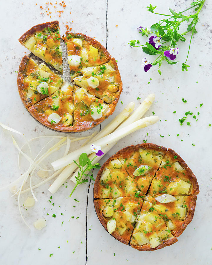 Asparagus Quiche With Cheese And Herbs Photograph by Udo Einenkel