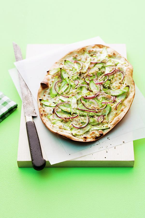 Asparagus Tarte Flambee Photograph by Michael Wissing