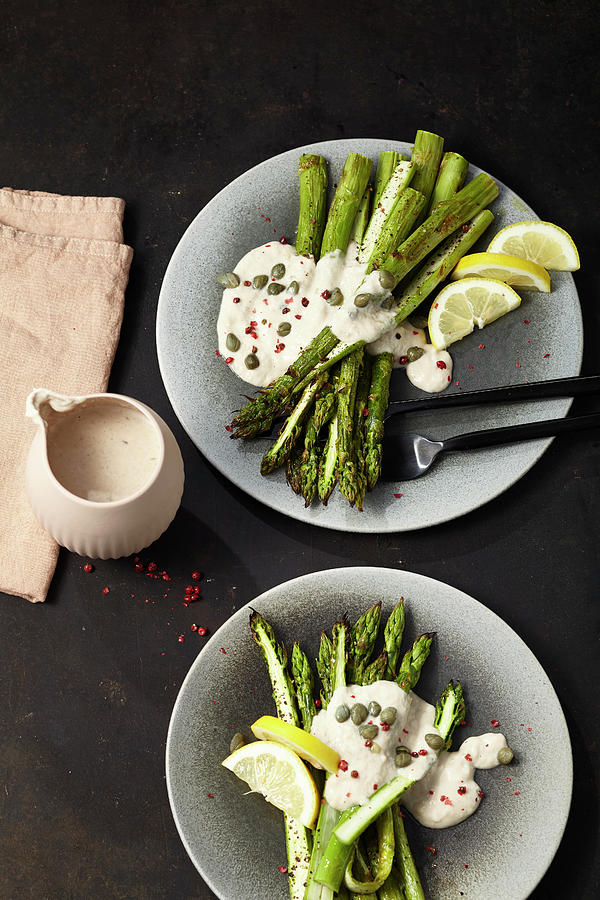 Asparagus Tonnato With Tuna And Caper Cream Photograph by Ulrike Holsten / Stockfood Studios